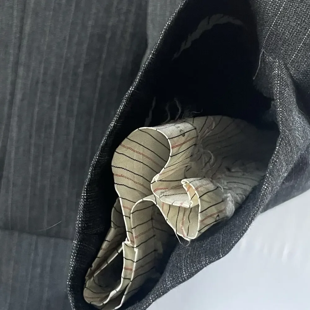 Vtg Brooks Brothers Brooksgate Wool Blazer Gray Pinstripe‎ 38R Classic Fit USA